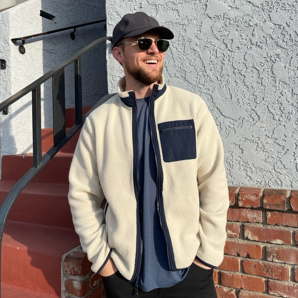 Classic fleece zip up jacket sz L